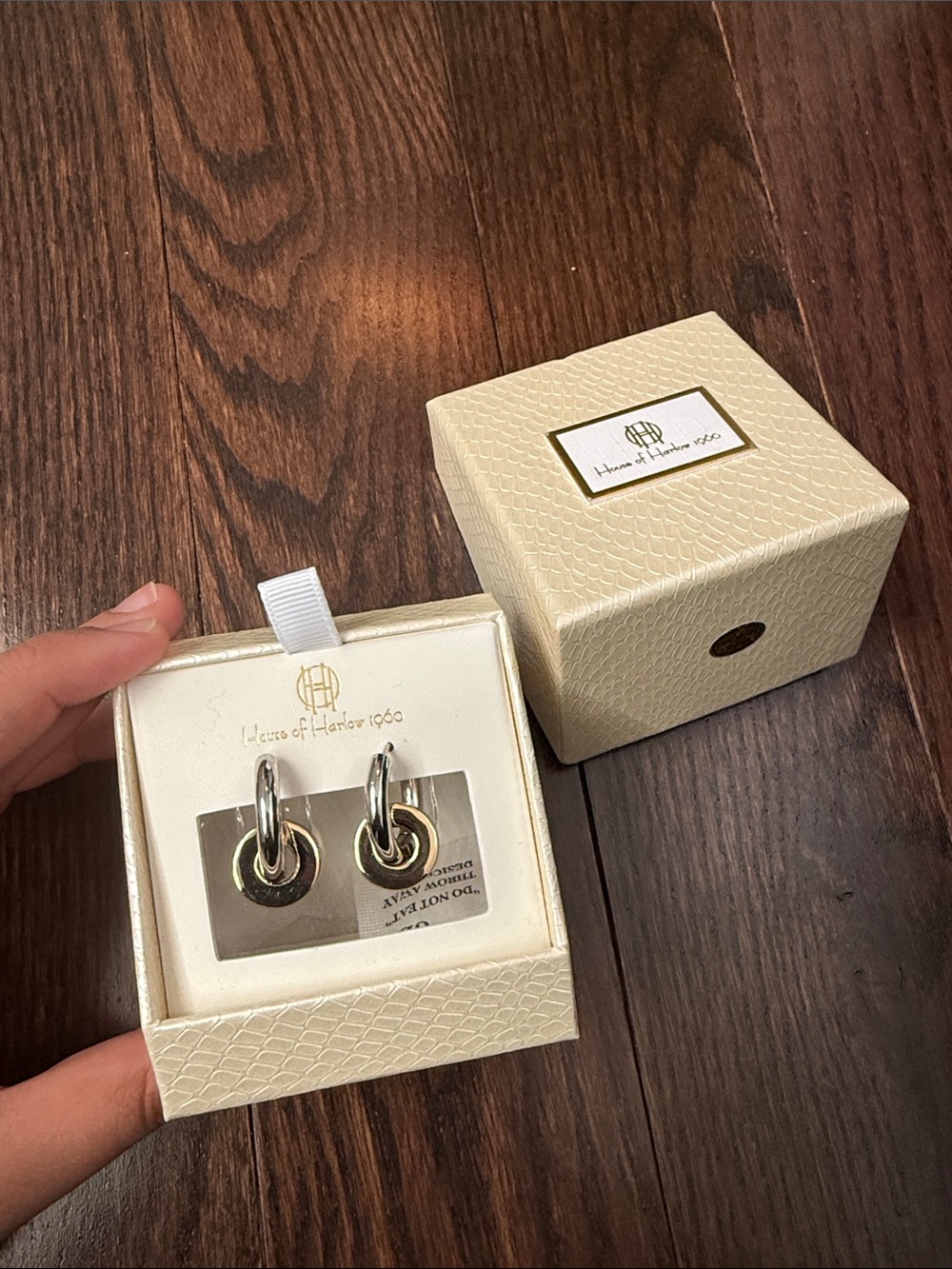 House of Harlow 1960 Silver and Gold Hoop Earrings